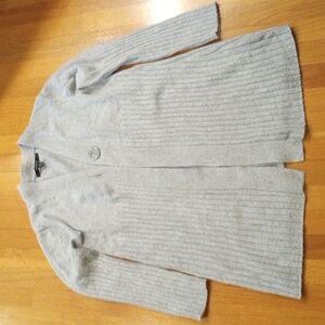 Angora Rabbit Hair Ribbed Open Front women's Cardigan Large
